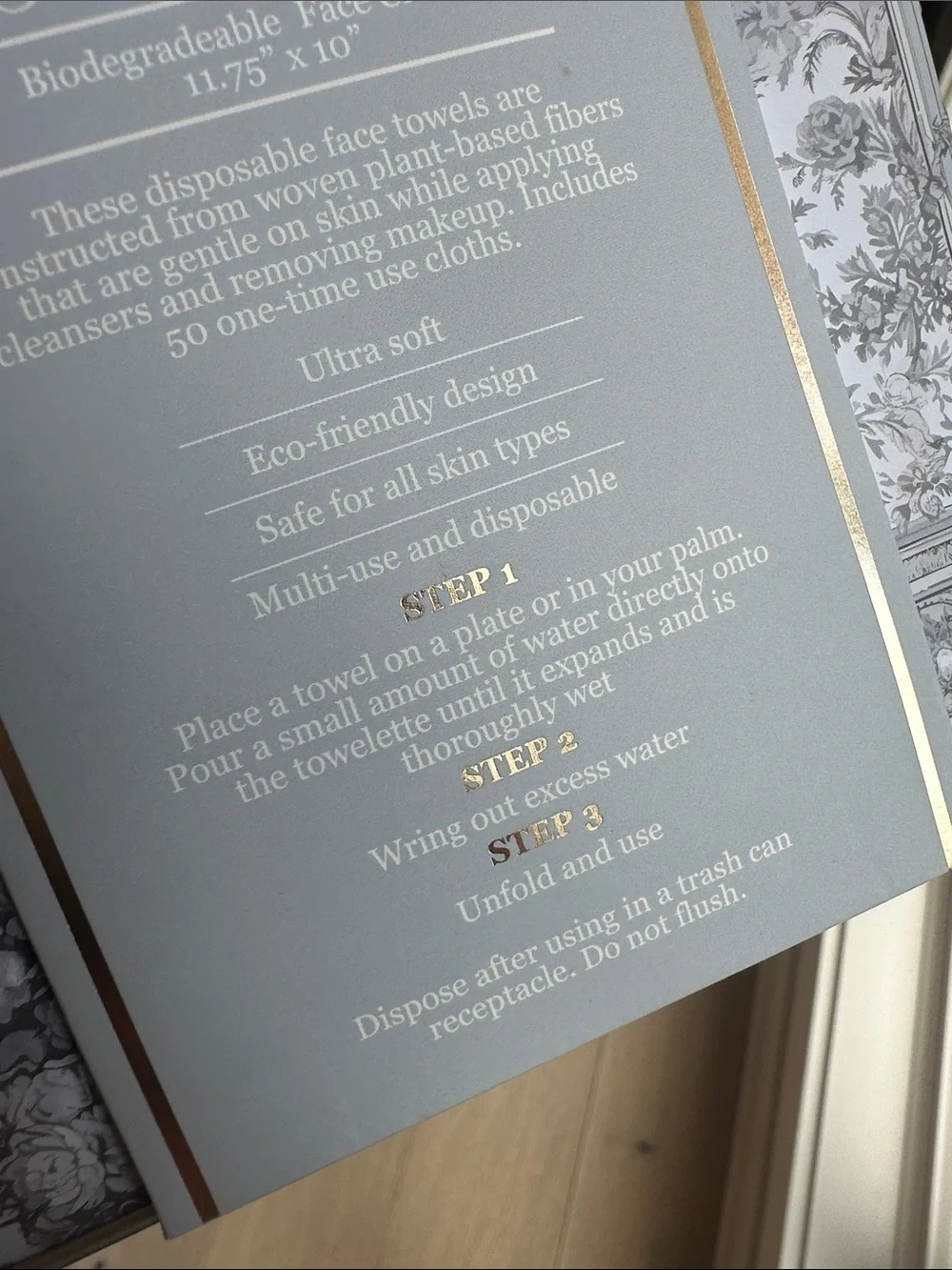 Biodegradable Face Cloths - Gray and Gold